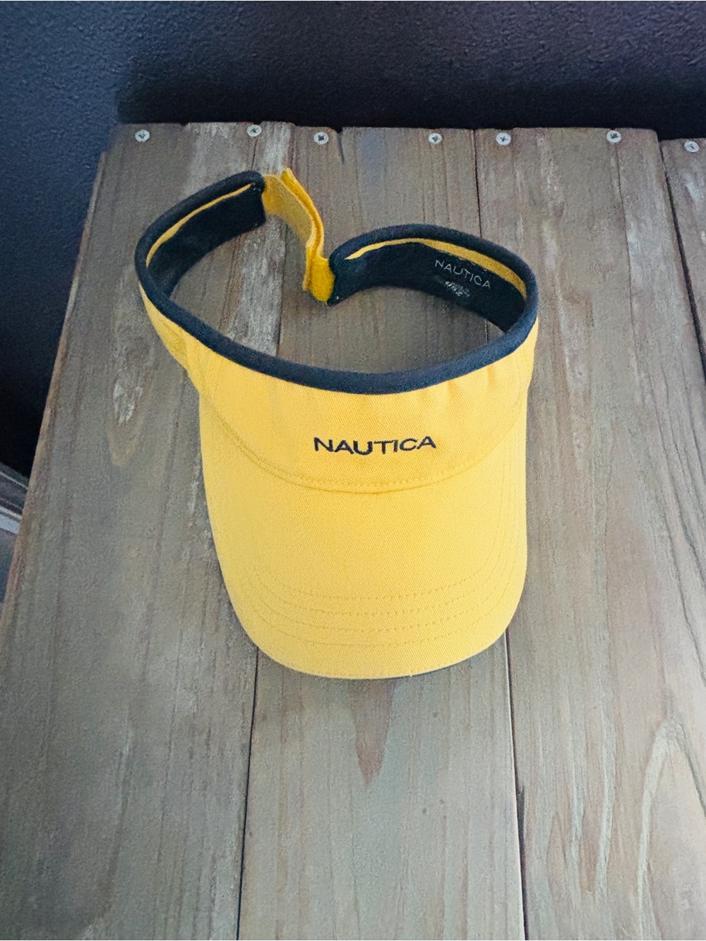 VTG Nautica Yellow Visor with Navy Trim EUC